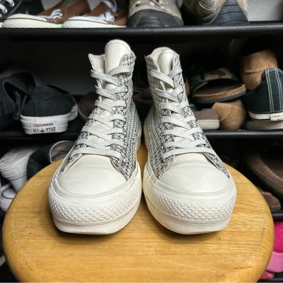Converse ctas hi white silver lift platform chevron - Picture 3 of 7